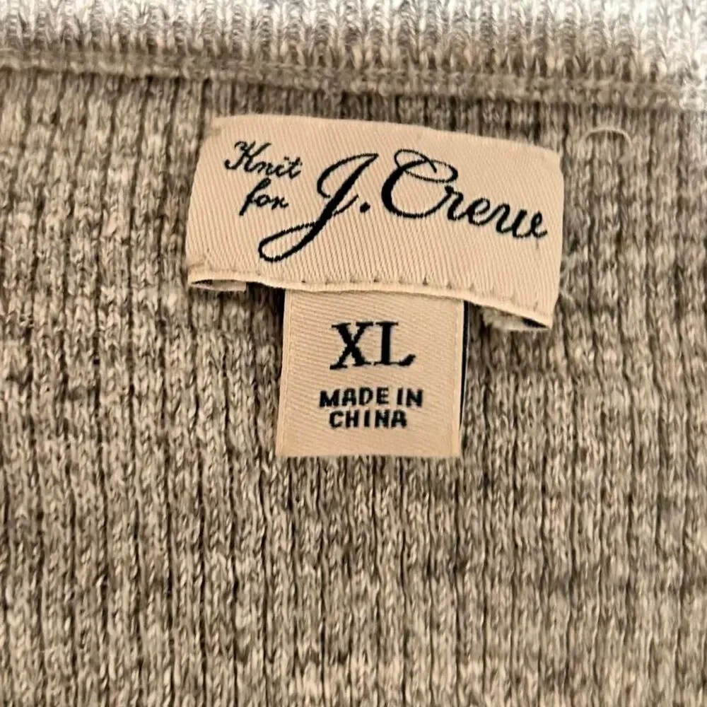 Jcrew Men's Grey and Cream Jumper
